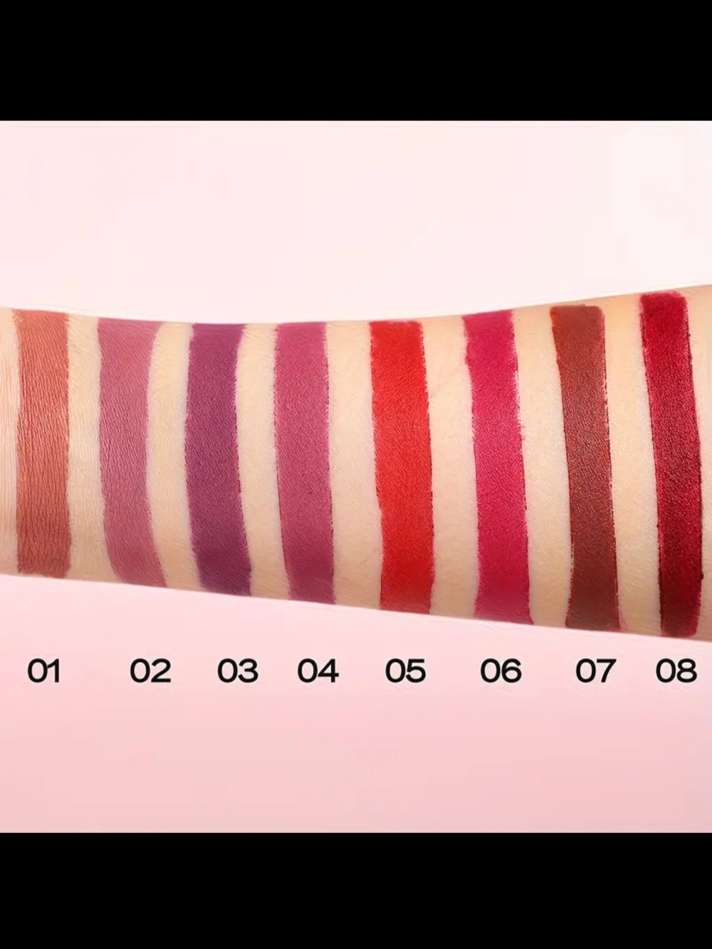 Just A Kiss Velvet Matte Lipstick - Bold Red To Nude/ 8 Piece Set - Picture 6 of 12